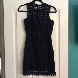 LULUS Navy blue lace dress